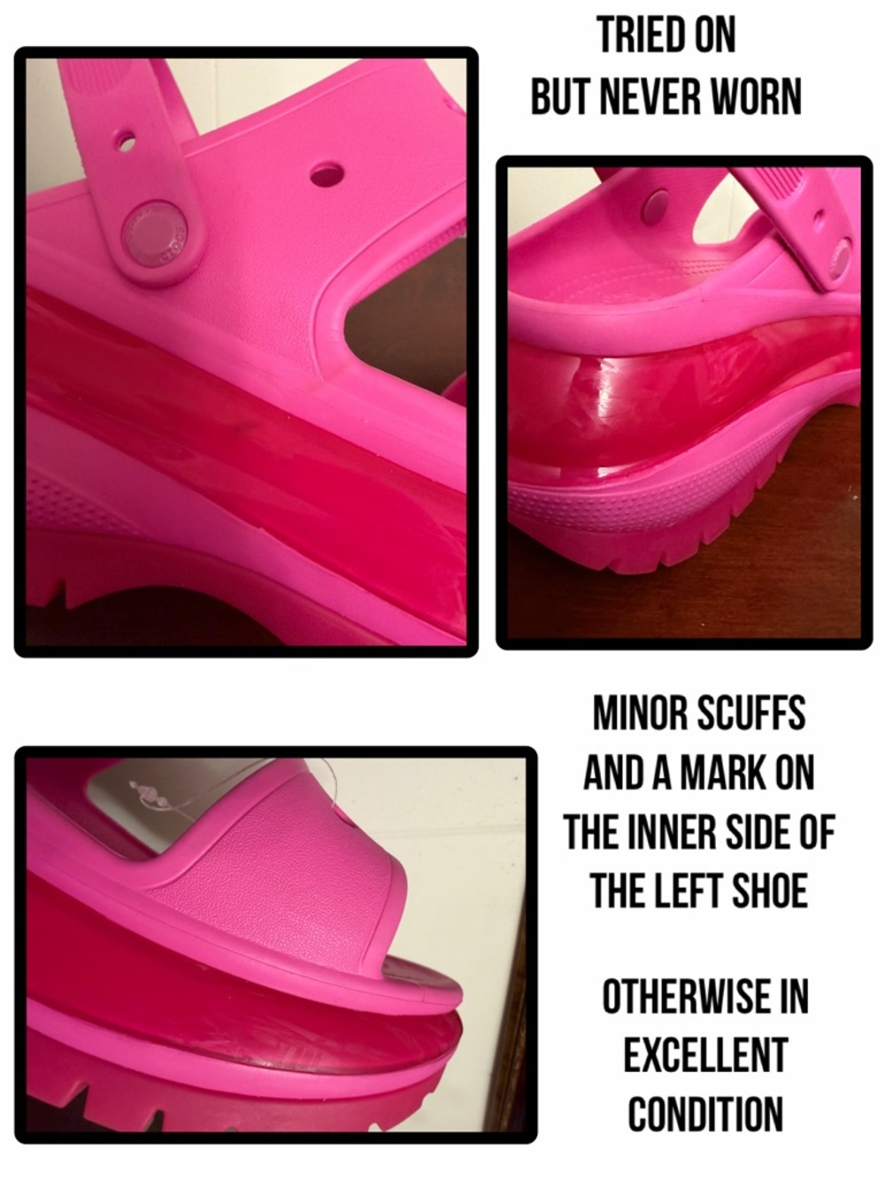 Crocs Mega Crush Sandal Electric Pink Platform Men's 13 women’s 15 - Picture 8 of 9
